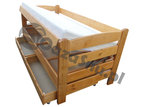 łóżko podnoszone sosnowe z 3 pojemnikami ARENA 140x220