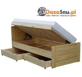 łóżko z pojemnikami pod spaniem praktyczne 90x210 producent łóżek
