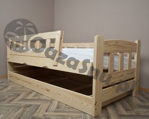 łóżko z barierkami dla dzieci 100x210 cm mocna konstrukcja otwierany pojemnik na pościel producent Prudnik Opole Katowice Wrocław Gliwice