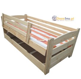 łóżko z pojemnikiem drewniane 80x220 z barierkami  mocne trwałe solidne na wiele lat producent