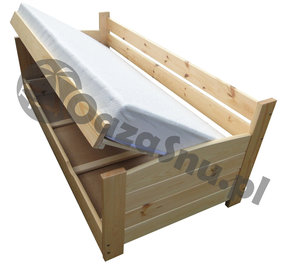 łóżko 100x200 cm producent łóżek drewnianych na wymiar z pojemnikiem na pościel