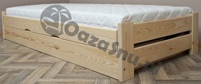 tapczan drewniany 100x200 cm wygodne szerokie łóżko bez barierek dostęp z każdej strony producent