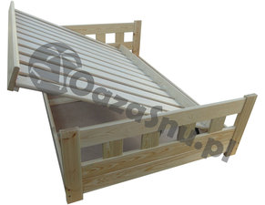 tapczan drewniany 140x220 cm do maleńkiej sypialni mocne łóżko wygodne producent